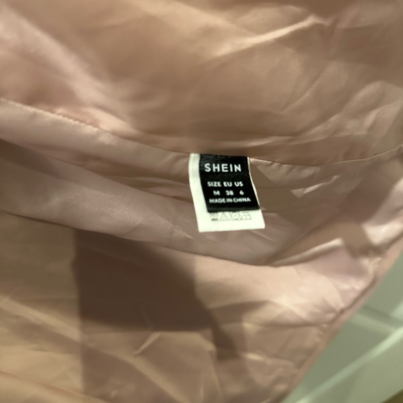 Fur Trim Soft Pink Faux Wool Belted Long Coat - Picture 6 of 6